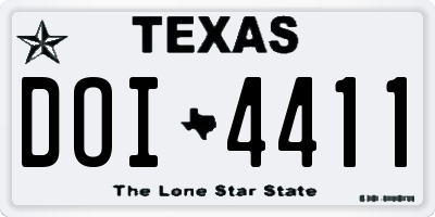 TX license plate DOI4411
