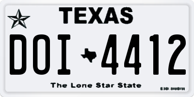 TX license plate DOI4412
