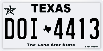 TX license plate DOI4413