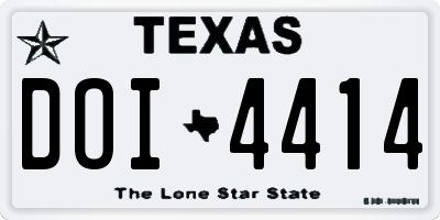 TX license plate DOI4414