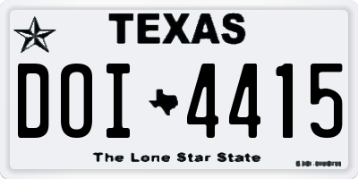 TX license plate DOI4415