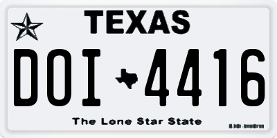 TX license plate DOI4416