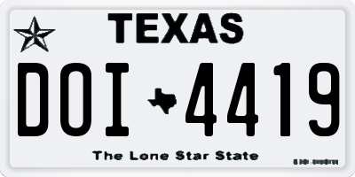 TX license plate DOI4419