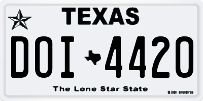 TX license plate DOI4420