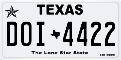 TX license plate DOI4422