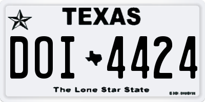 TX license plate DOI4424