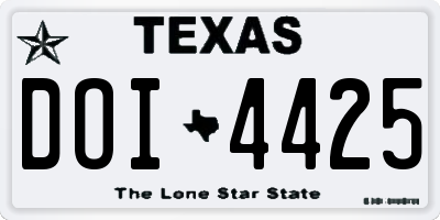 TX license plate DOI4425