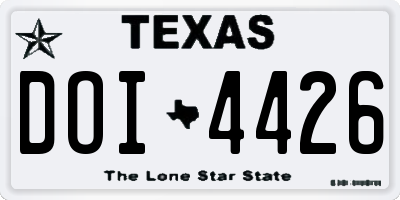 TX license plate DOI4426