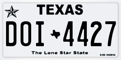 TX license plate DOI4427