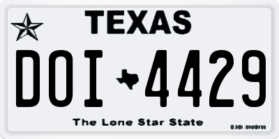 TX license plate DOI4429