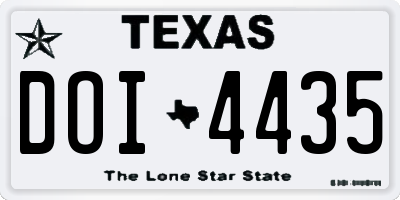TX license plate DOI4435