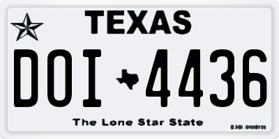 TX license plate DOI4436