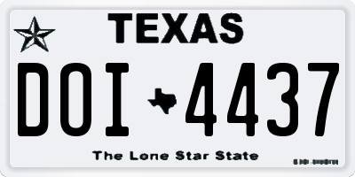 TX license plate DOI4437