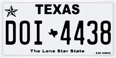 TX license plate DOI4438
