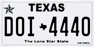 TX license plate DOI4440