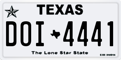 TX license plate DOI4441