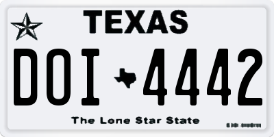 TX license plate DOI4442