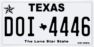 TX license plate DOI4446
