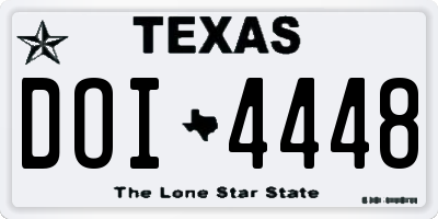 TX license plate DOI4448