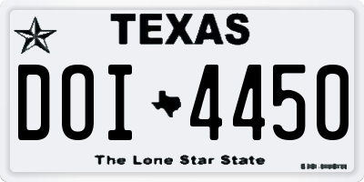 TX license plate DOI4450