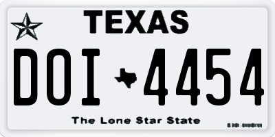 TX license plate DOI4454