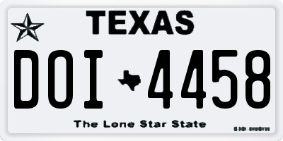 TX license plate DOI4458