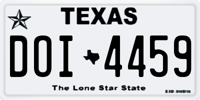 TX license plate DOI4459