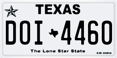 TX license plate DOI4460