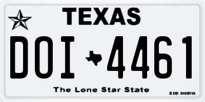 TX license plate DOI4461
