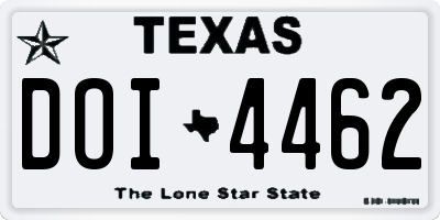 TX license plate DOI4462