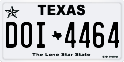 TX license plate DOI4464