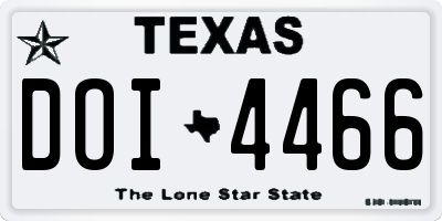 TX license plate DOI4466