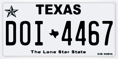 TX license plate DOI4467