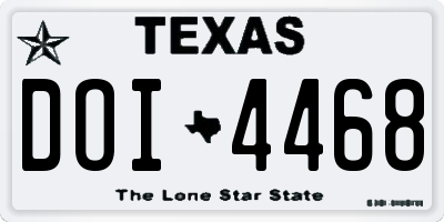 TX license plate DOI4468