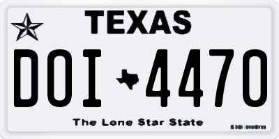 TX license plate DOI4470