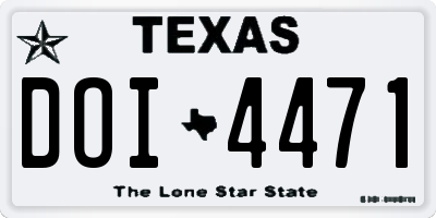 TX license plate DOI4471