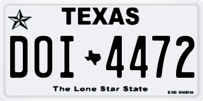 TX license plate DOI4472