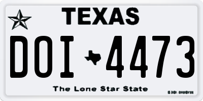 TX license plate DOI4473