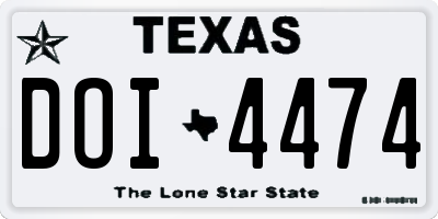 TX license plate DOI4474
