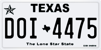 TX license plate DOI4475