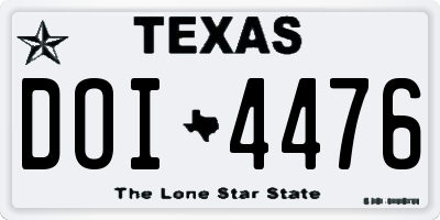 TX license plate DOI4476