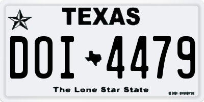 TX license plate DOI4479