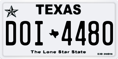 TX license plate DOI4480