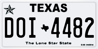 TX license plate DOI4482