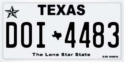 TX license plate DOI4483
