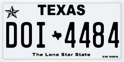 TX license plate DOI4484
