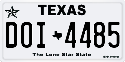 TX license plate DOI4485