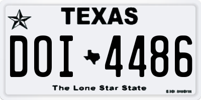 TX license plate DOI4486