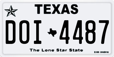 TX license plate DOI4487