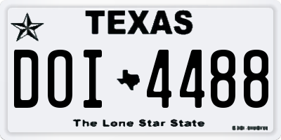TX license plate DOI4488